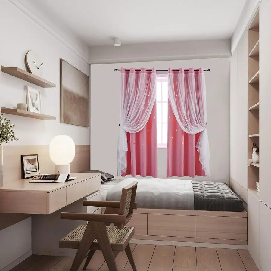 Girls Bedroom Nursery Window Blackout Curtains 2 Panels