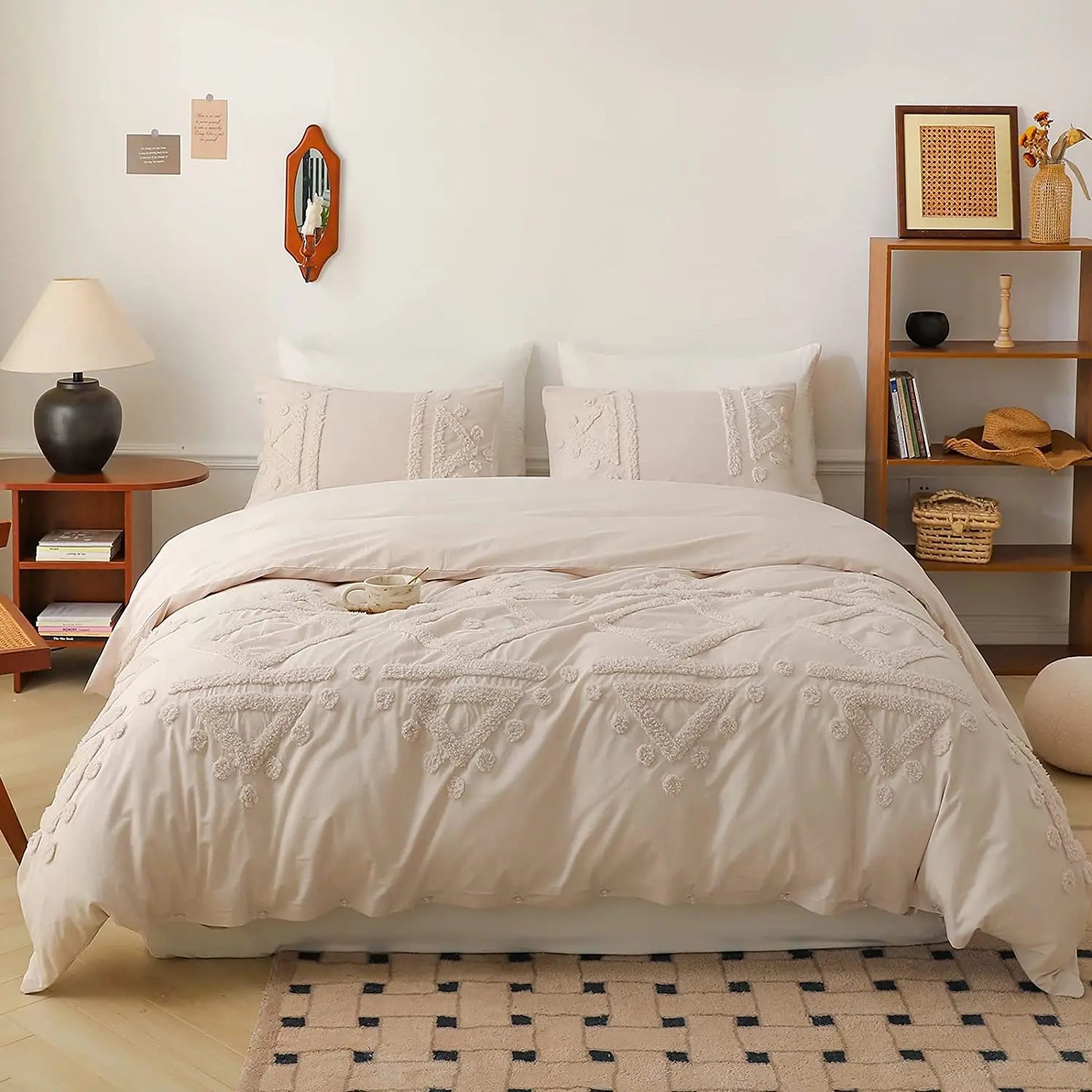 Simple Opulence 3-Piece 100% Cotton Bedding Set Duvet Cover Shams