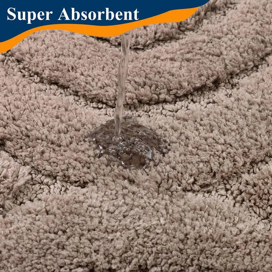 Five-Piece Bathroom Rug Set Ultra Soft Non Slip Toilet Cover