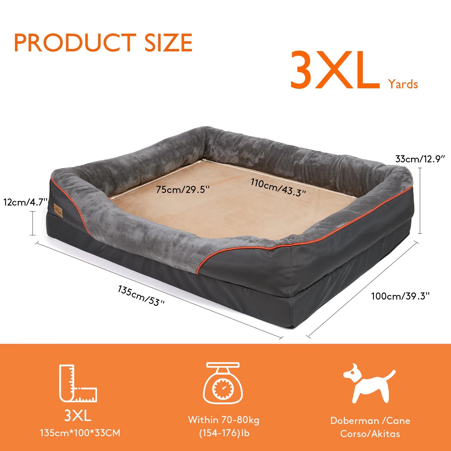 BINGOPAW Orthopedic Memory Foam Dog Bed