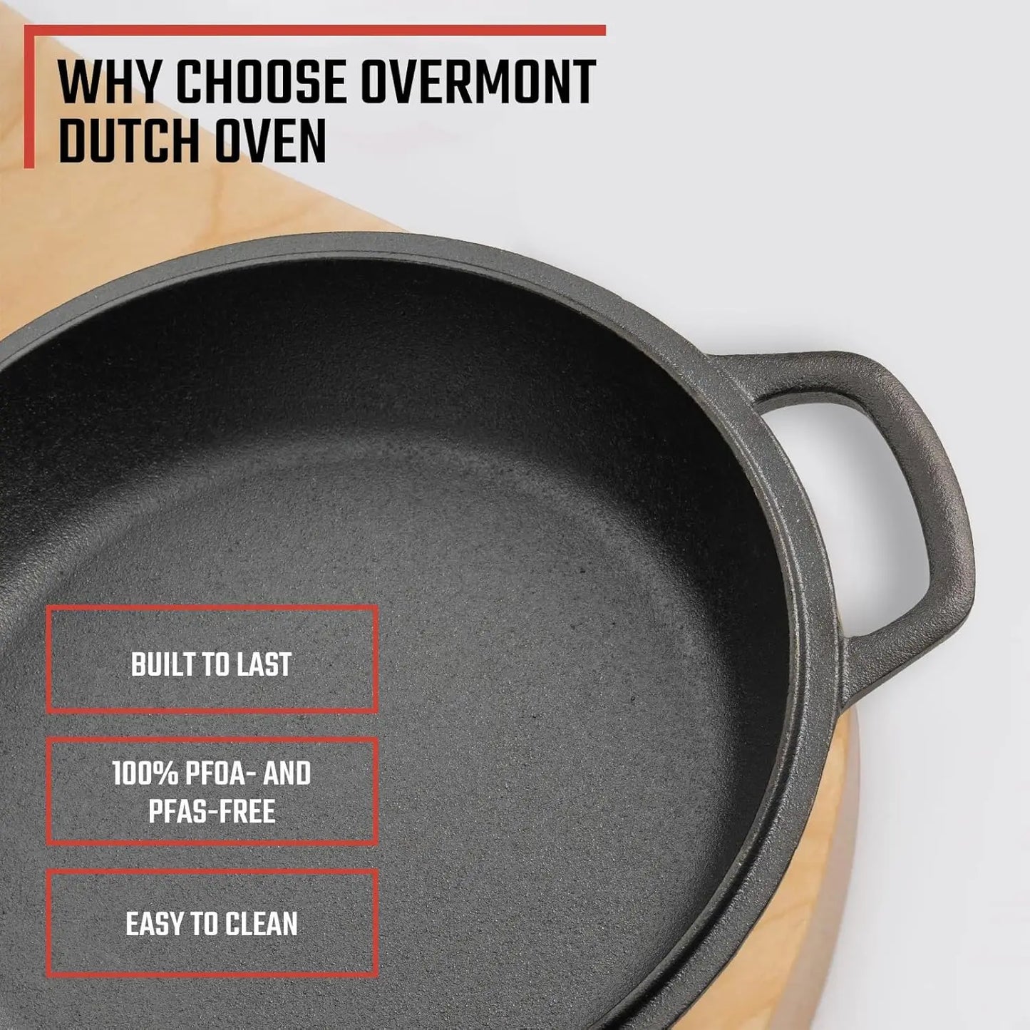 2-in-1 Cast Iron Dutch Oven With Pre-Seasoned Skillet Lid