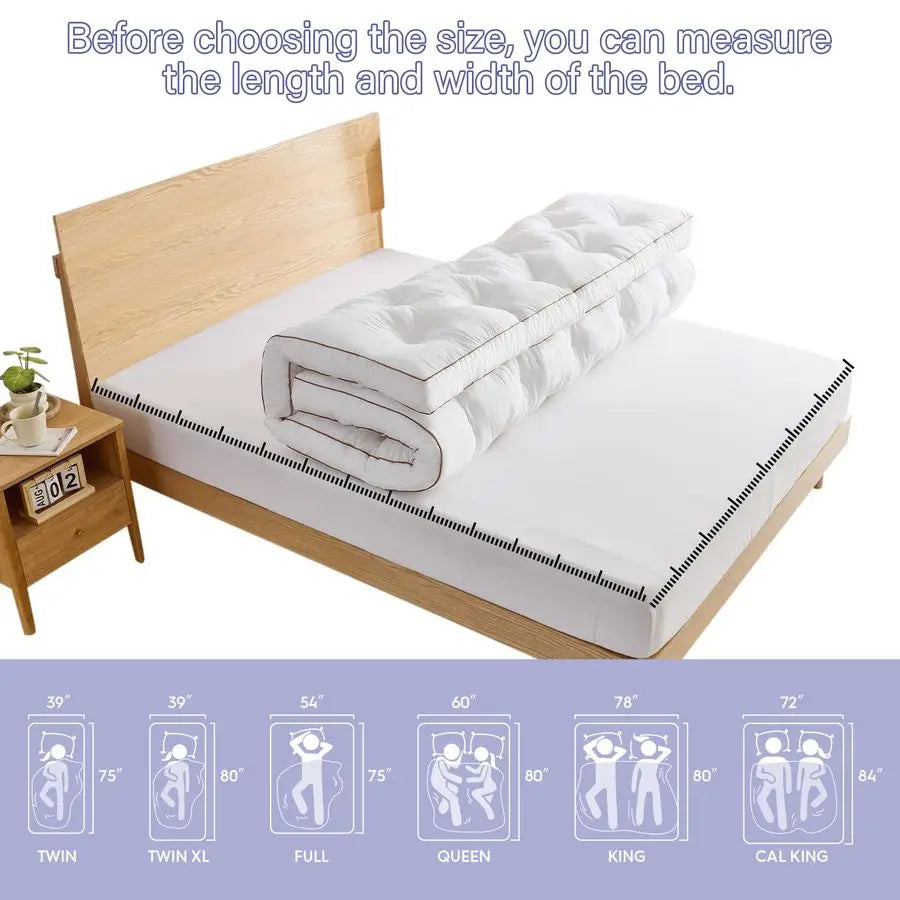 Breathable Gel Memory Foam Mattress Topper Queen Back Pain Relief