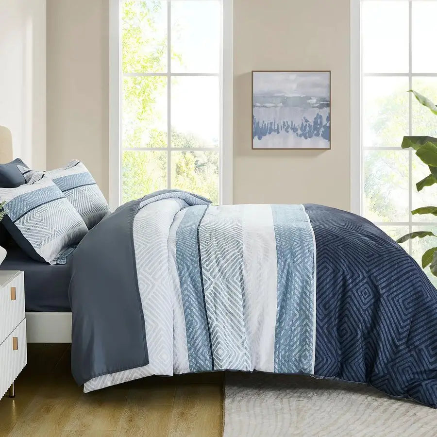 Comforter Set Bed In A Bag Boho Stripe Microfiber Bedding