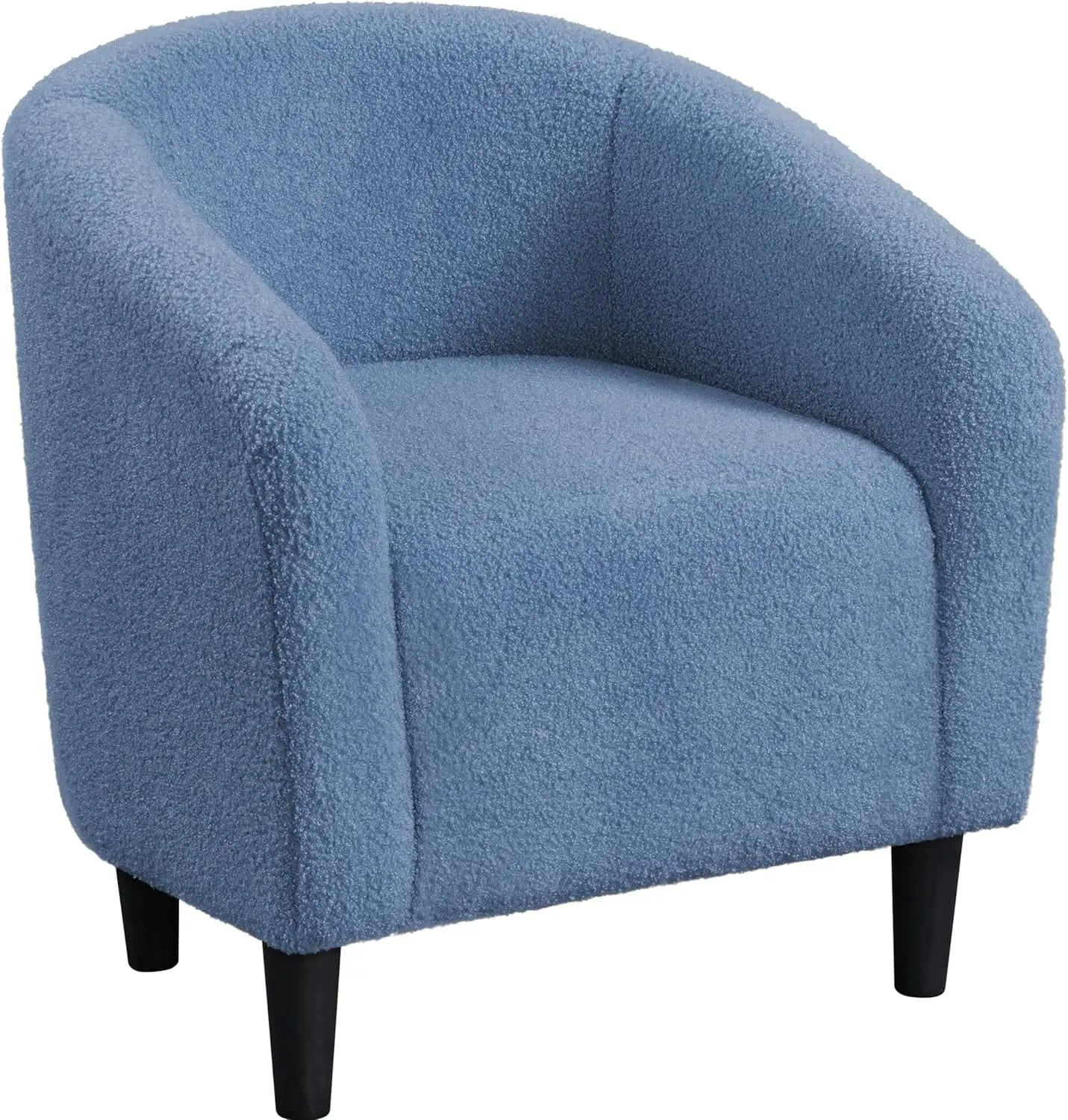 Boucle Barrel Chair With Sherpa Padding