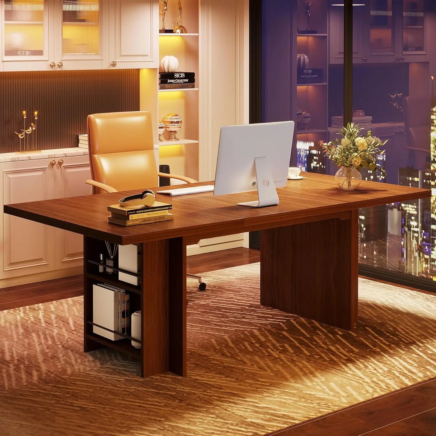 Little Tree Computer Desk Modern PC Table With Storage