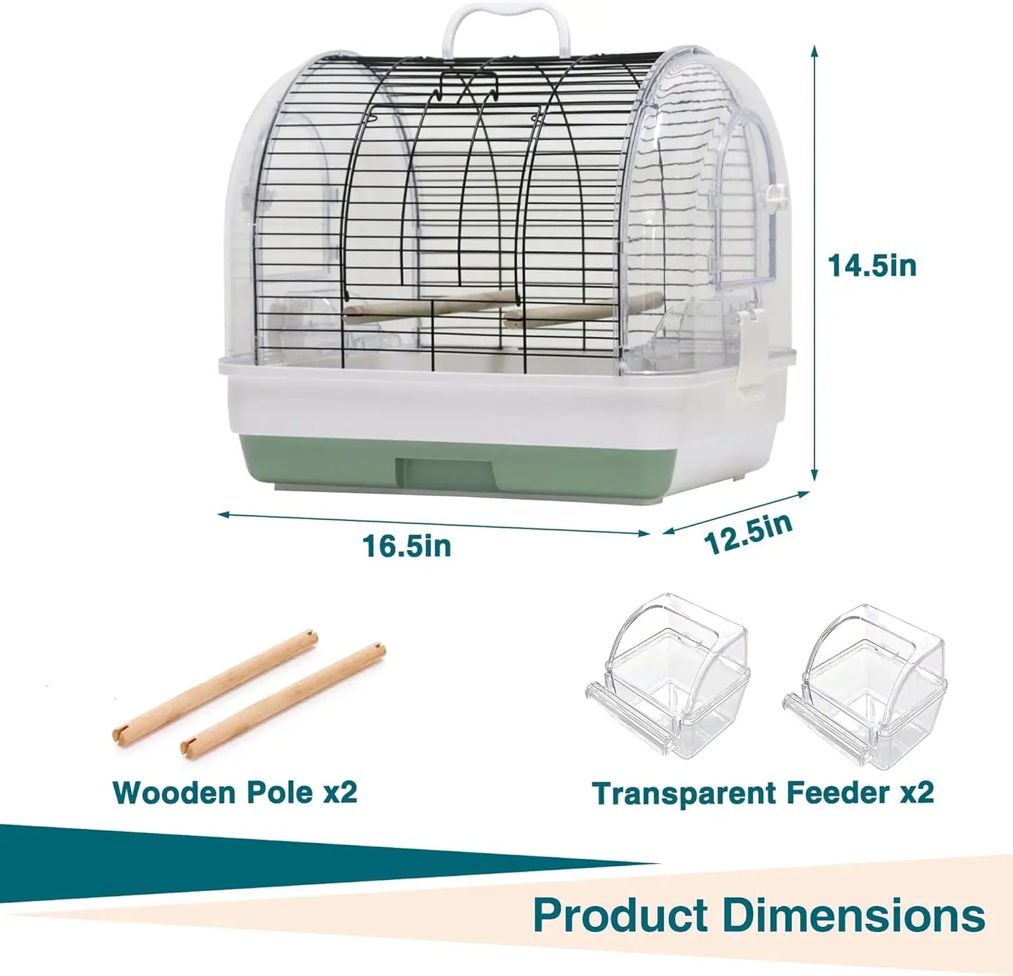 HiMISSCN Portable Bird Cage Carrier Parrot Cage With Perches