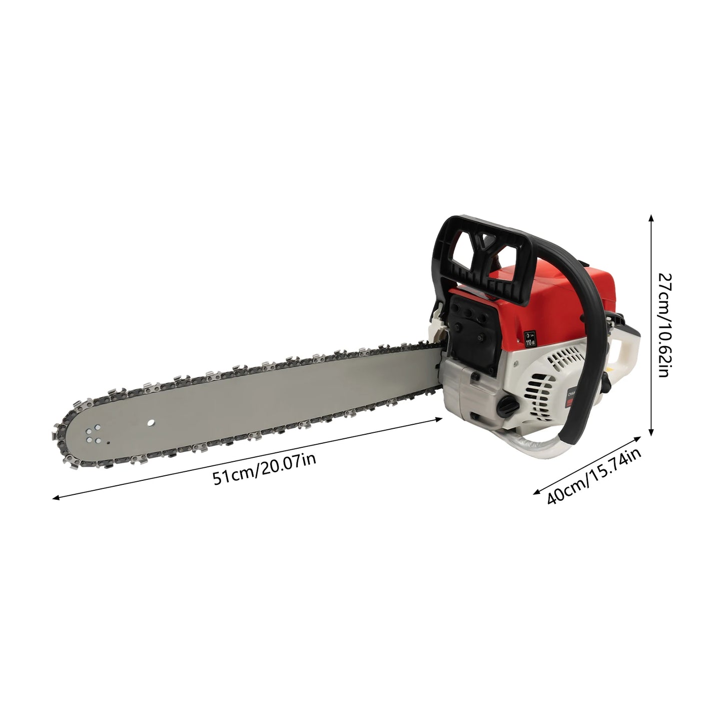 Gasoline Chainsaw 52cc Engine Heavy Duty 7500 RPM Tool Bag