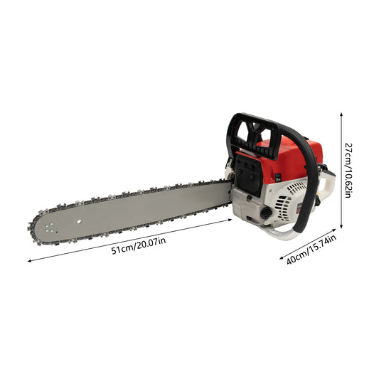 Gasoline Chainsaw 52cc Engine Heavy Duty 7500 RPM Tool Bag