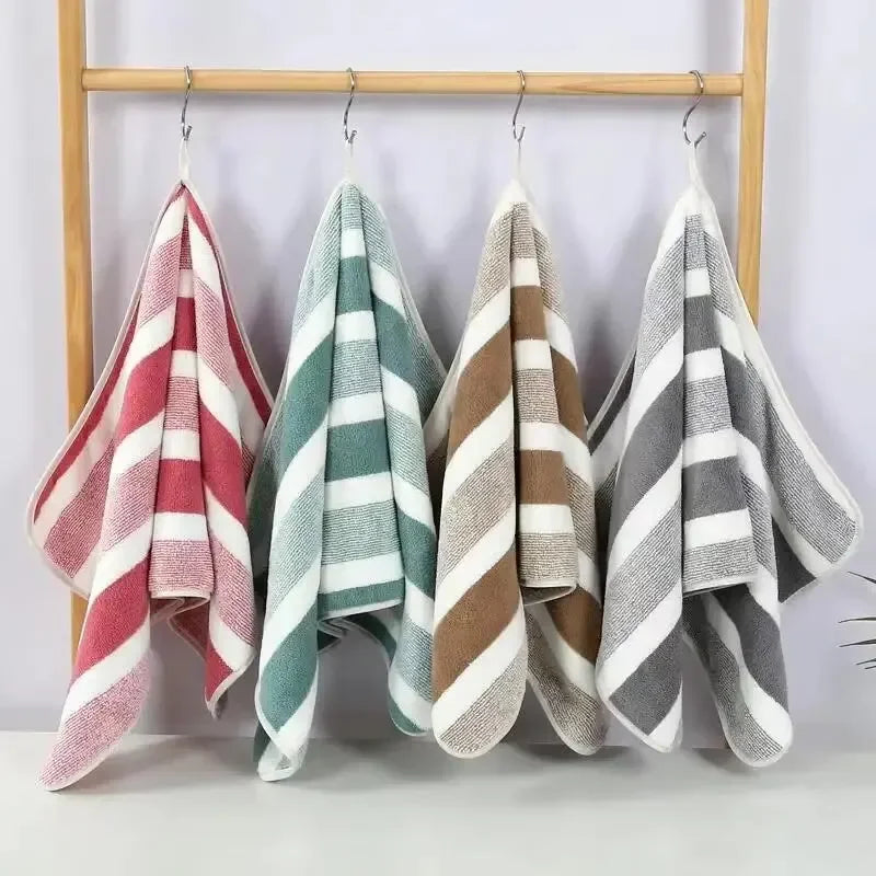 NONECN Striped Towel Set Quick Drying Absorbent Bath Towels