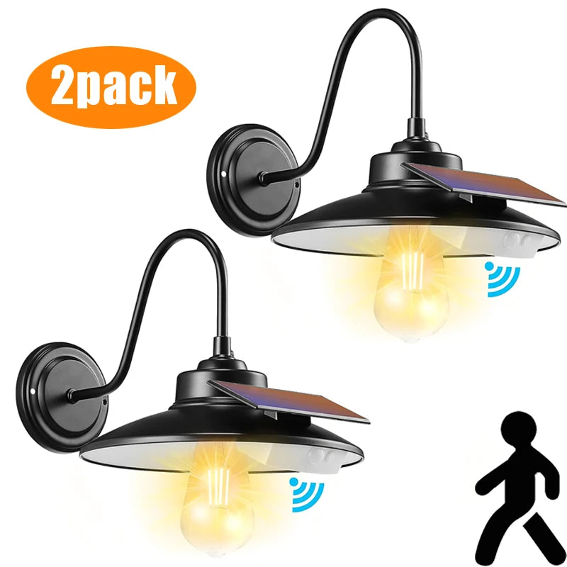 Solar Wall Light Outdoor With Motion Sensor And Three Lighting Modes