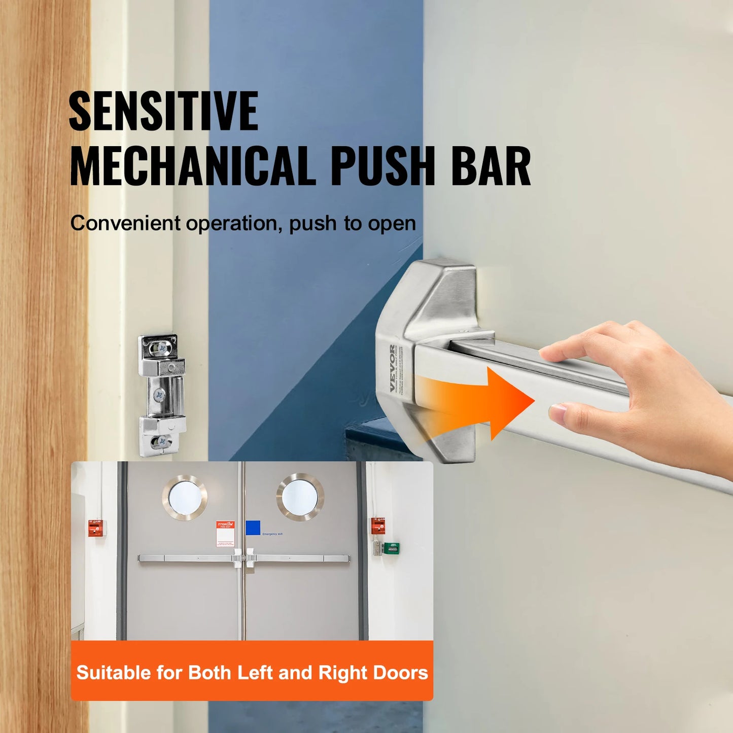 SucceBuy Push Bar Door Lock Panic Exit Device Stainless Steel