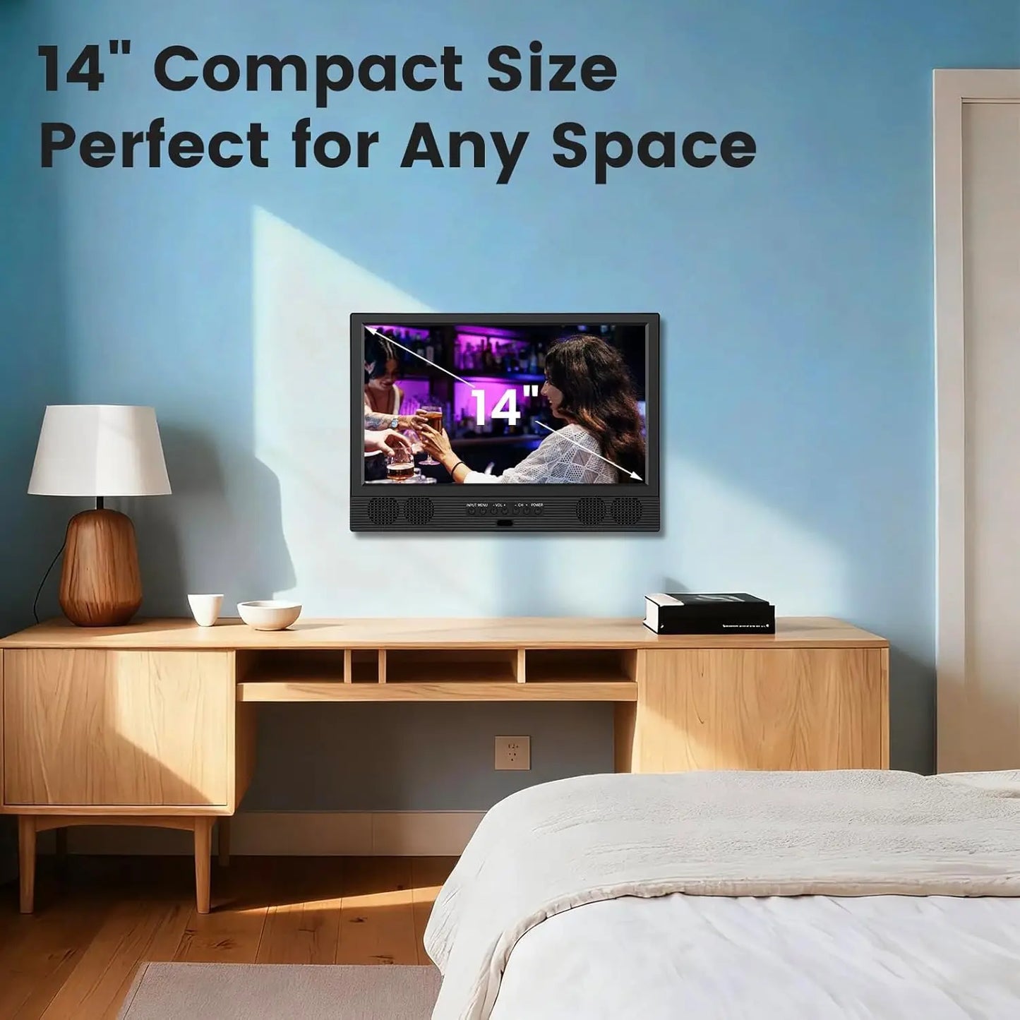 Portable Smart TV With HD Screen Built-In Apps HDMI USB