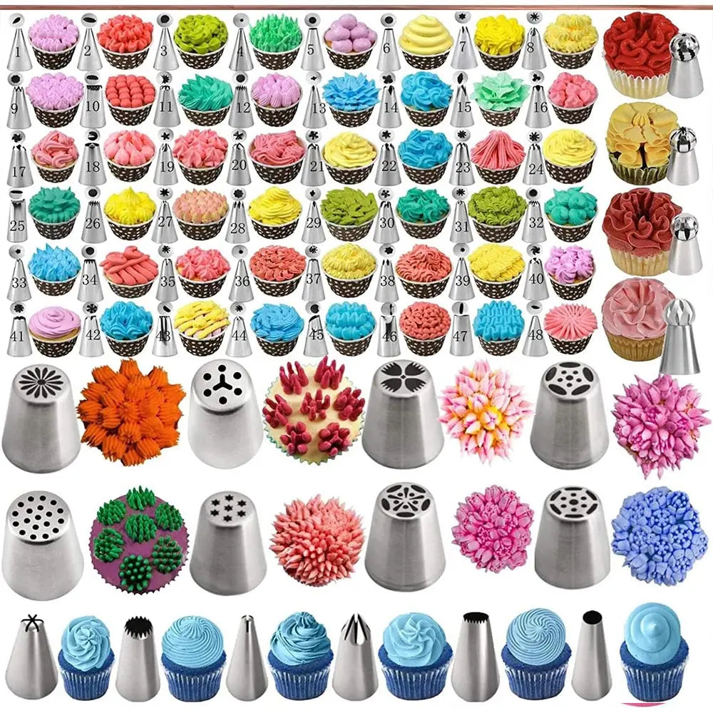Cake Decorating Set with 66 Tip Piping Bags for Beginners