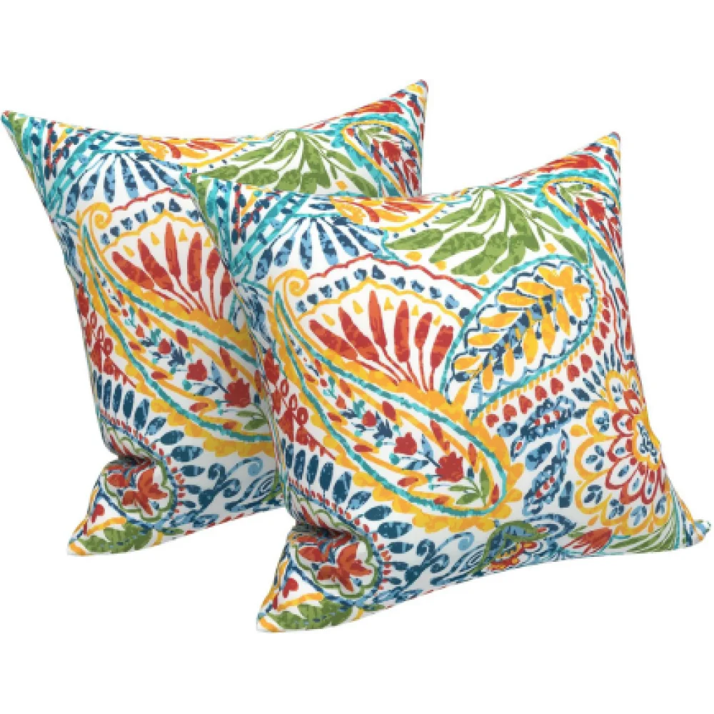 Outdoor Paisley Throw Pillows Waterproof Fade-Resistant Cushions