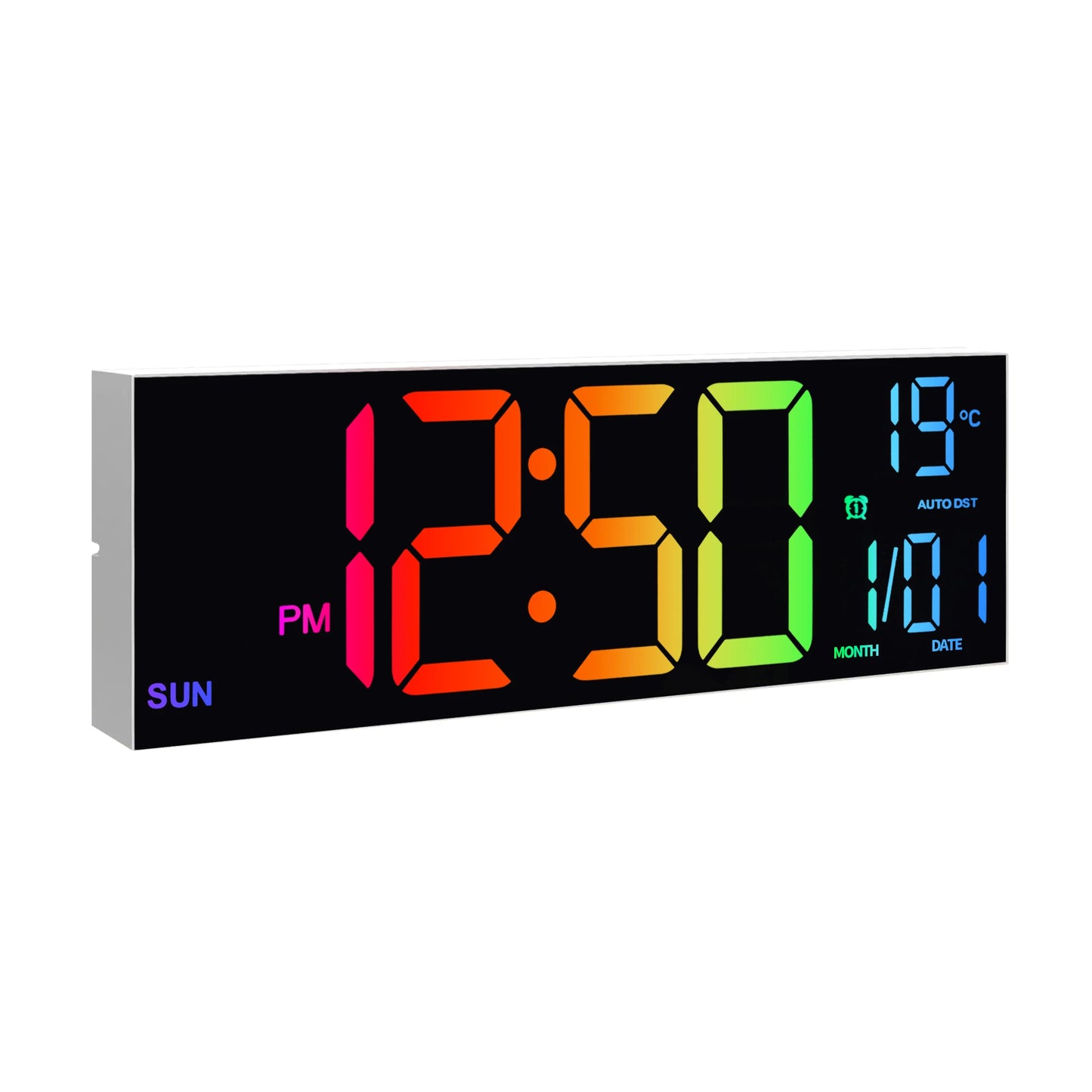 Large Digital Wall Clock With LED Display Remote Alarm Temperature
