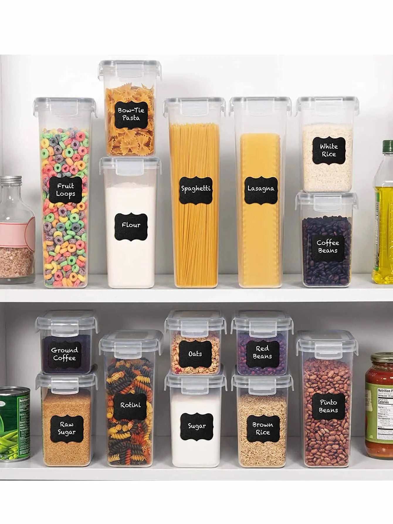 Airtight Food Storage Containers With Labels 24 Pieces