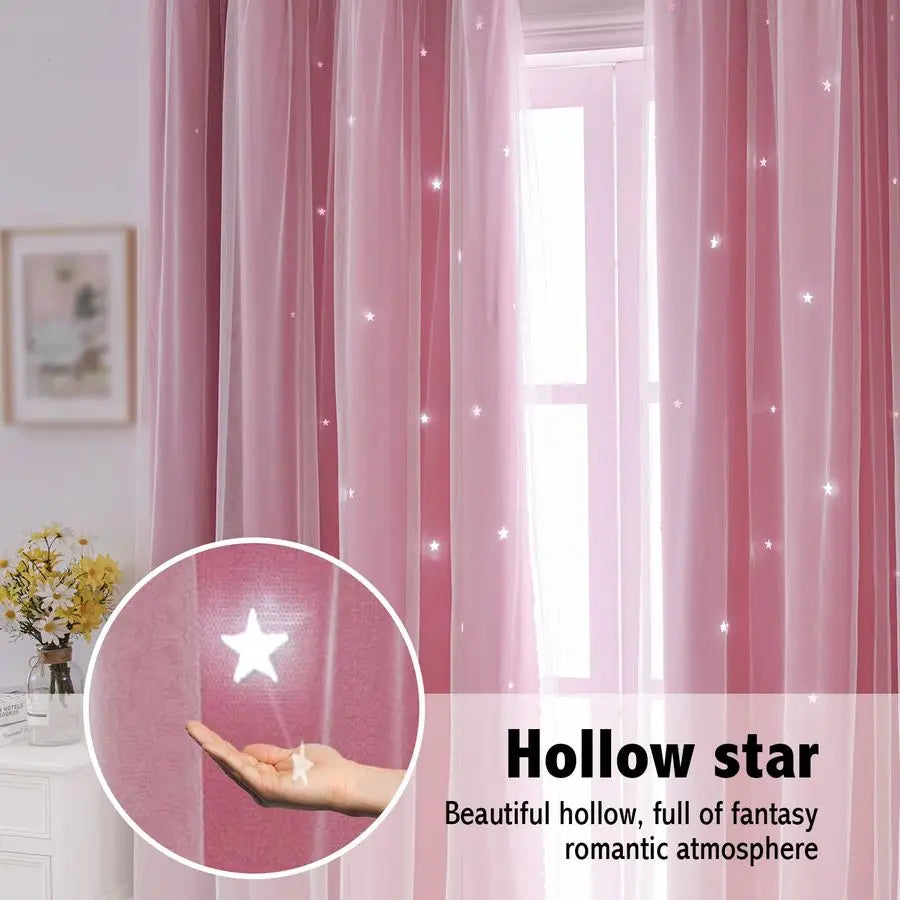 Girls Bedroom Nursery Window Blackout Curtains 2 Panels