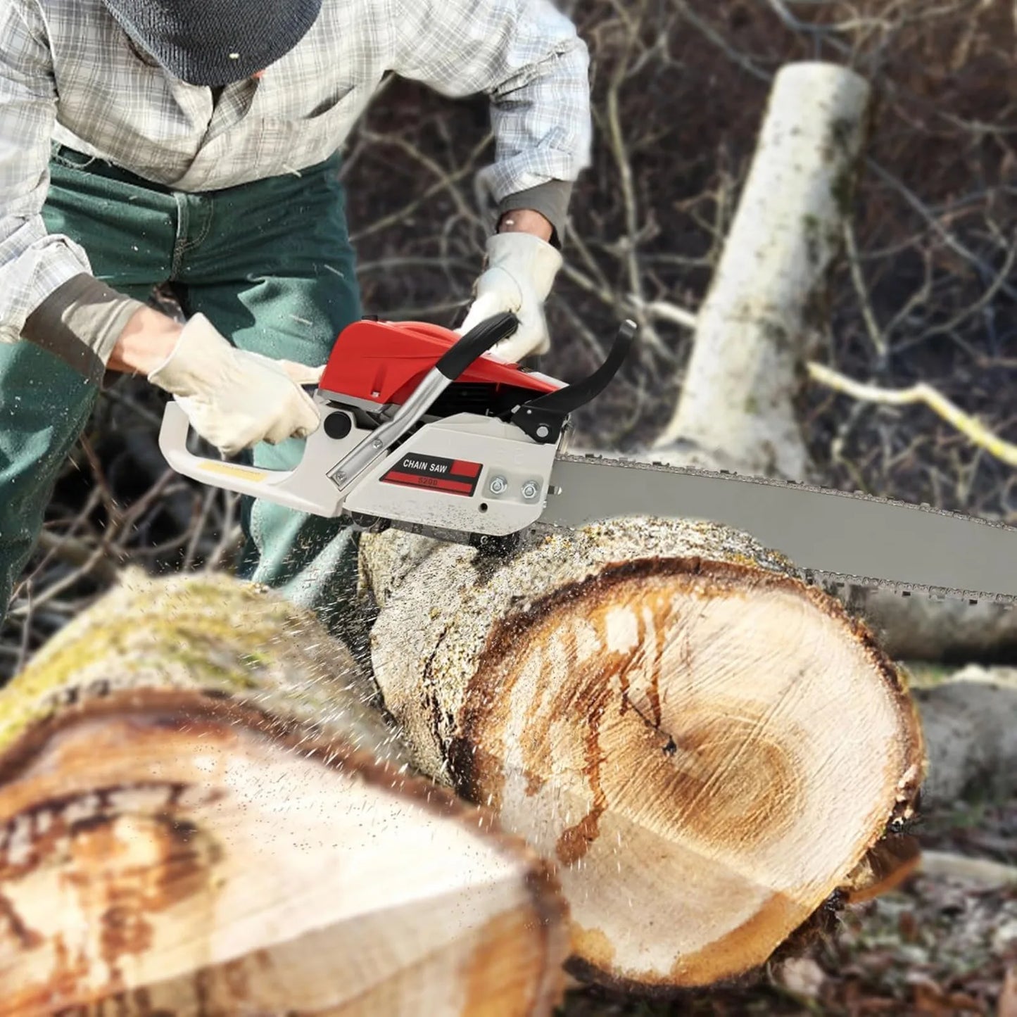 Gas Chainsaw 2-Stroke Portable Woodcutting Tool