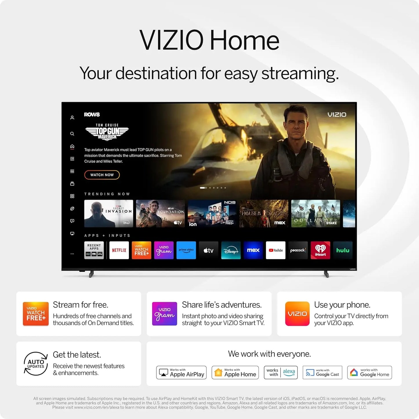 Smart TV With AirPlay Chromecast And Alexa Support