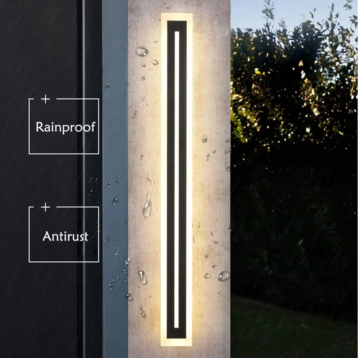 Outdoor Long LED Wall Light Strip Sconce IP67 Frosted Acrylic