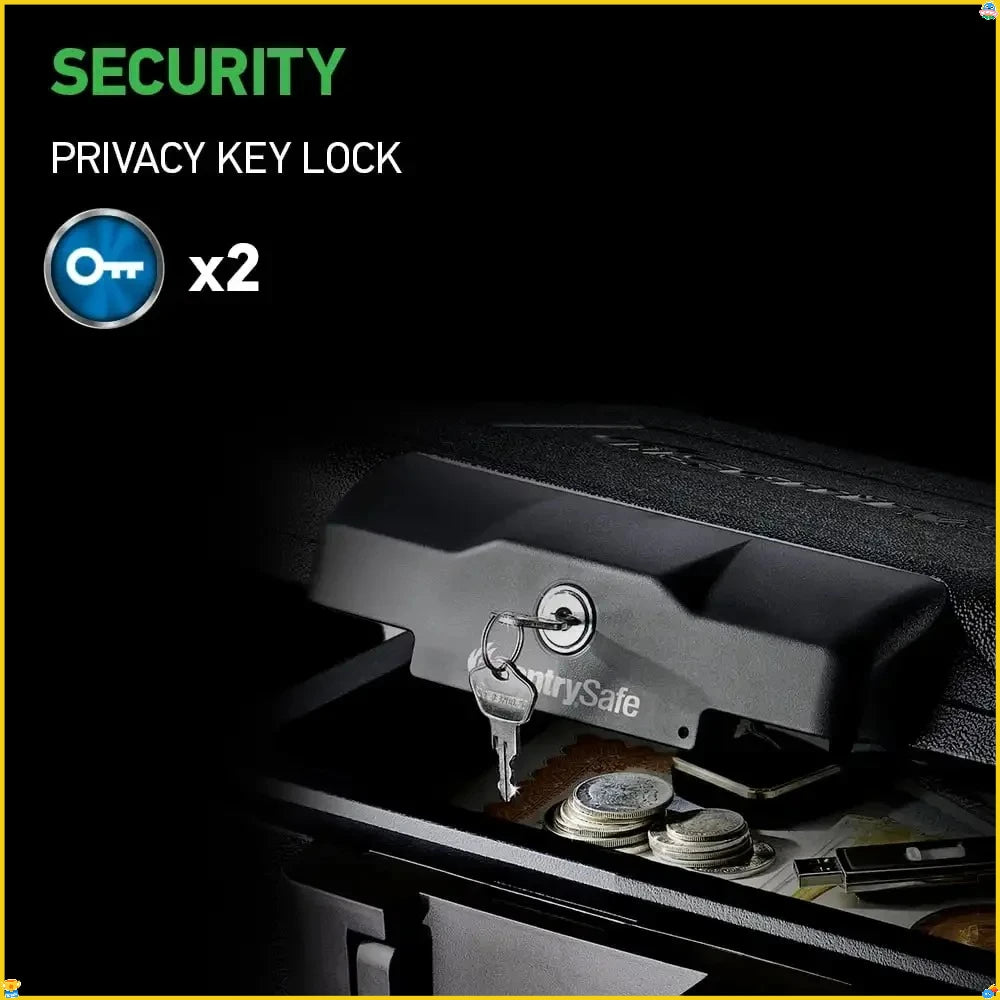 Fireproof Safe With Key Lock Portable For Documents And Valuables