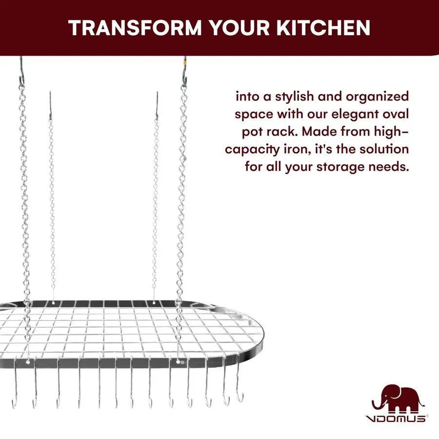 Hanging Pot Rack Ceiling Mount With 15 Hooks Kitchen Organizer