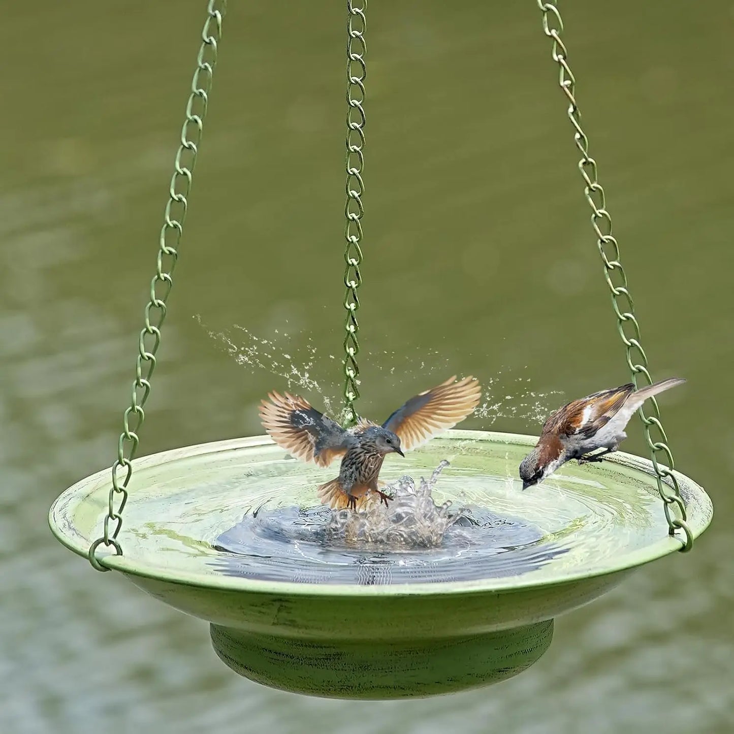 Solar Hanging Bird Bath Fountain For Outdoor Gardens