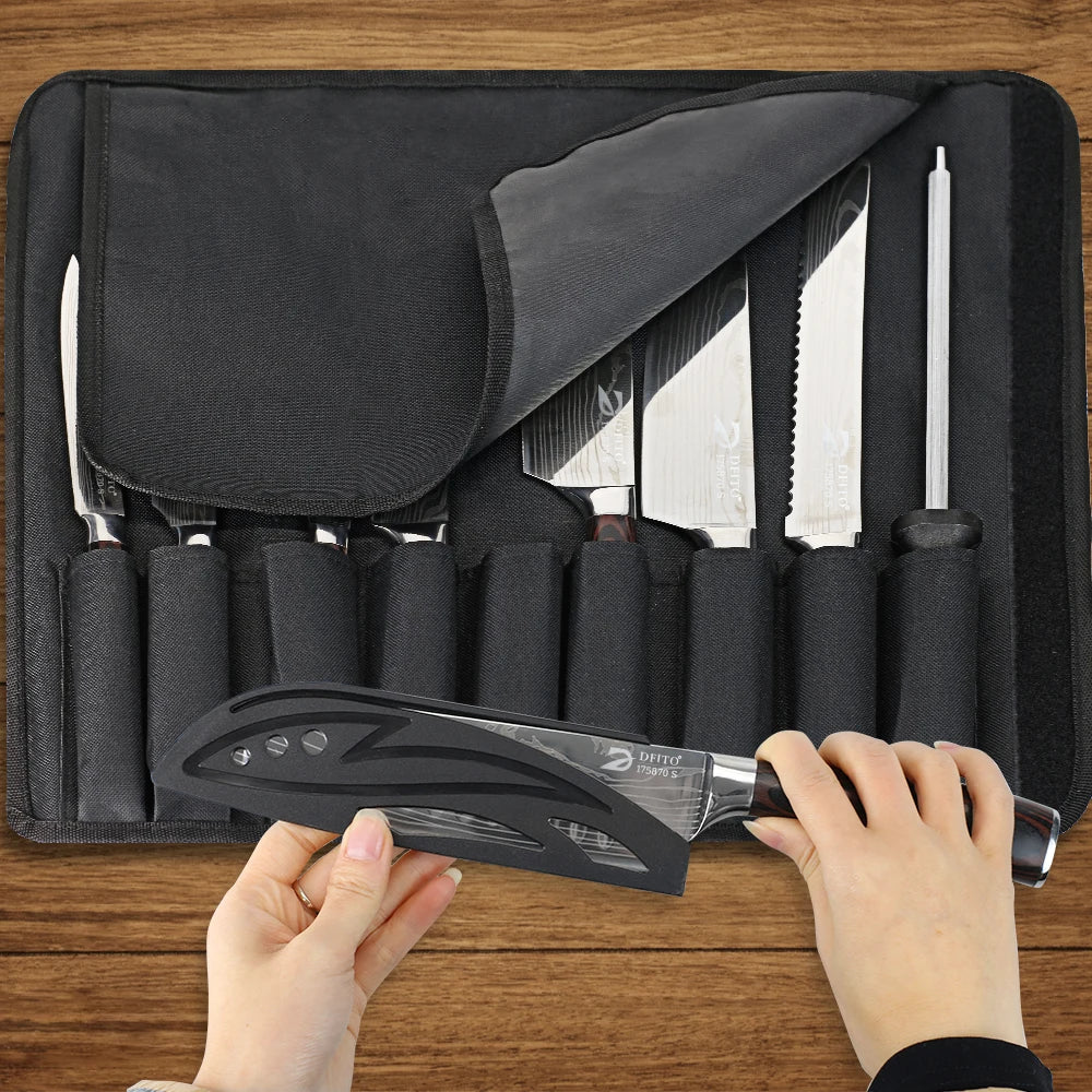 Kepeak Kitchen Knife Set Stainless Steel Chef Santoku