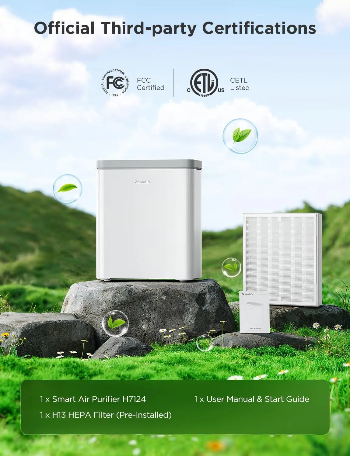 Smart Air Purifier For Large Rooms With App Alexa Control