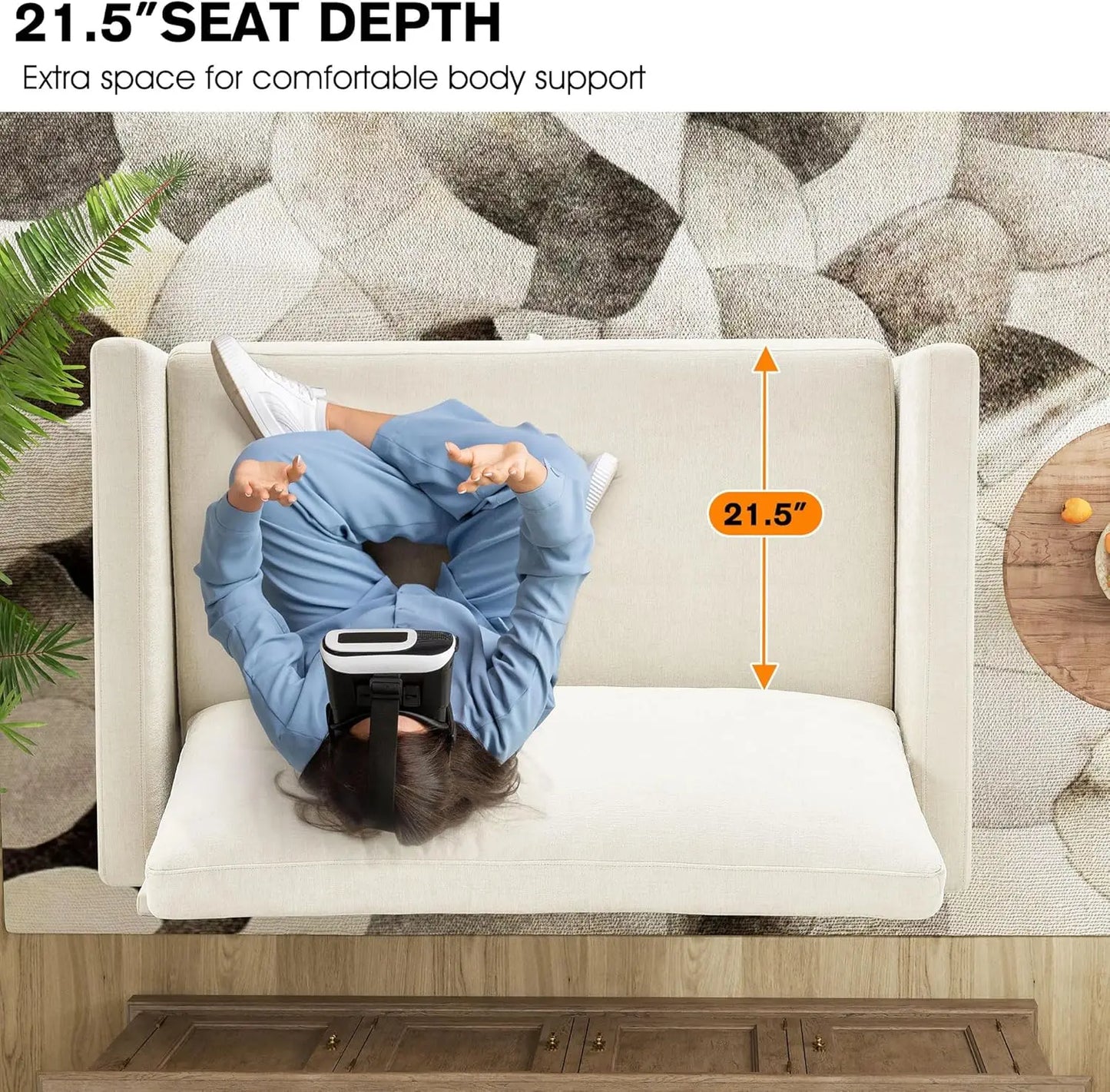 Convertible Loveseat Sofa Bed With Storage For Small Spaces