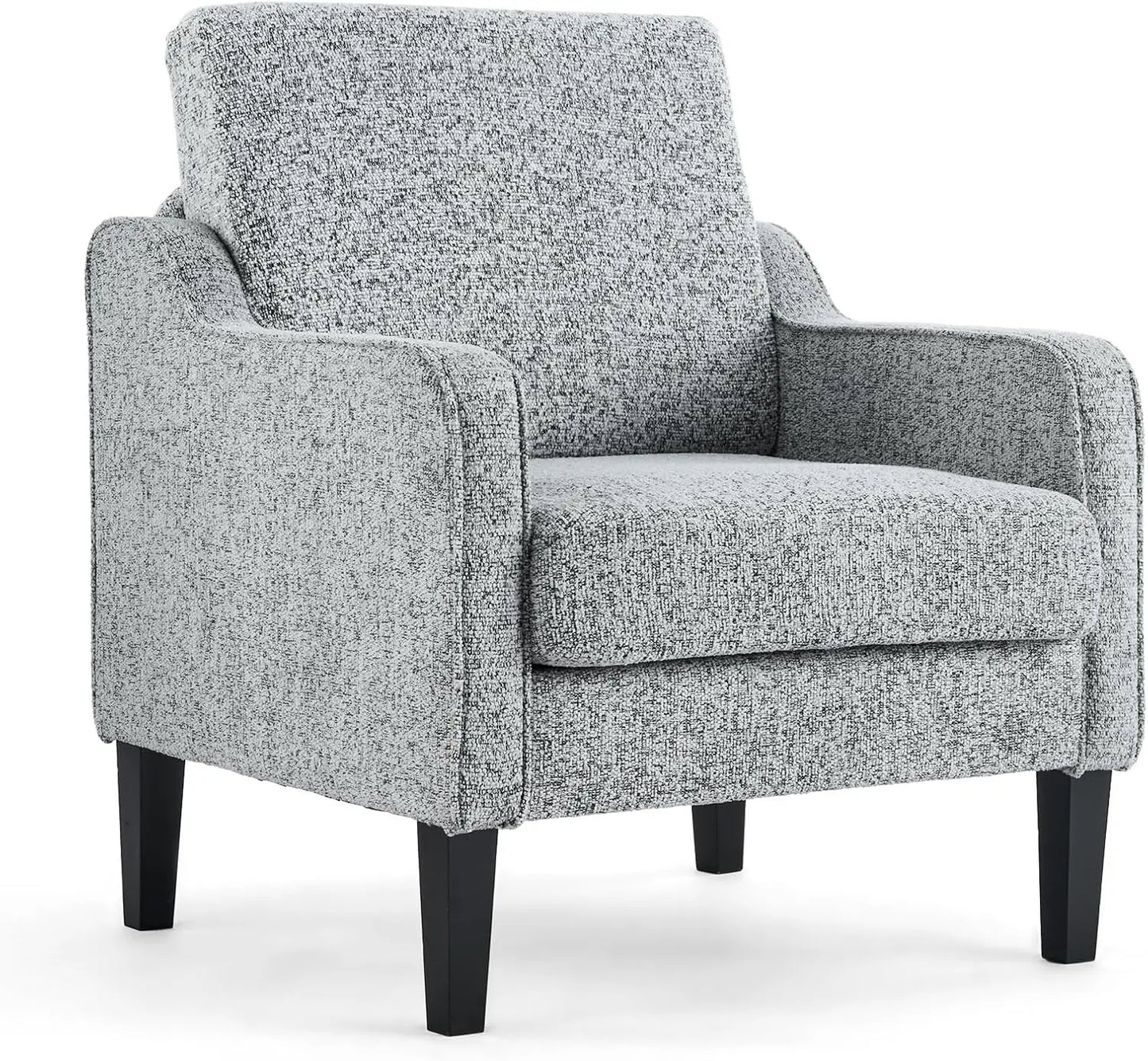 Modern Fabric Mid Century Accent Chair With Scooped Arms