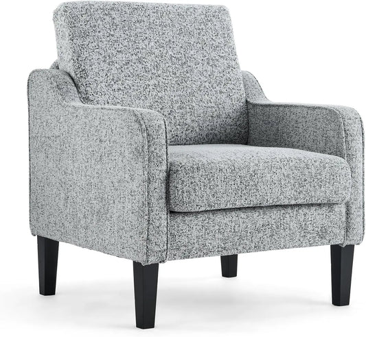 Modern Fabric Mid Century Accent Chair With Scooped Arms