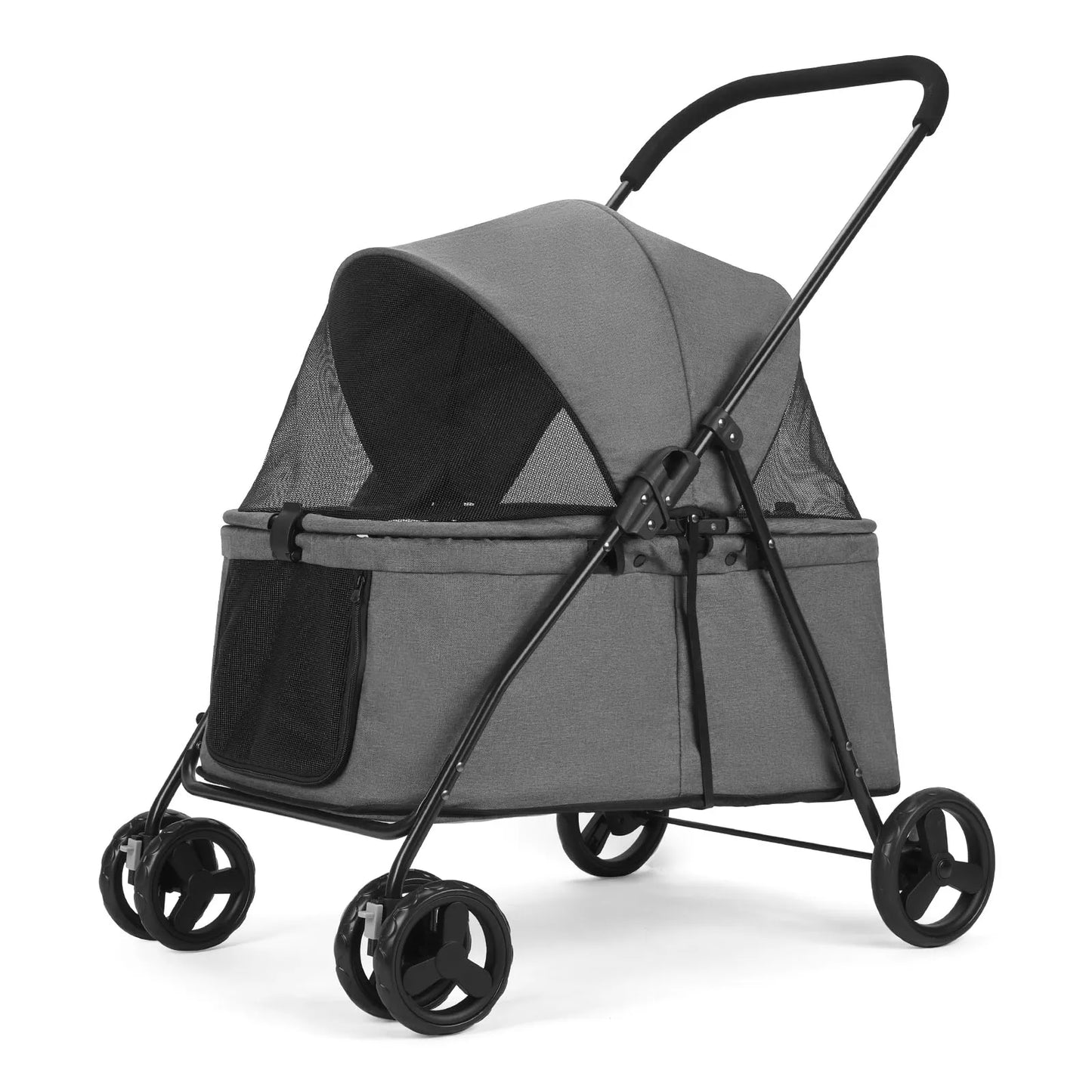 Wedyvko 80 Lbs Pet Stroller Four Wheel Brakes Rotating Front Wheel