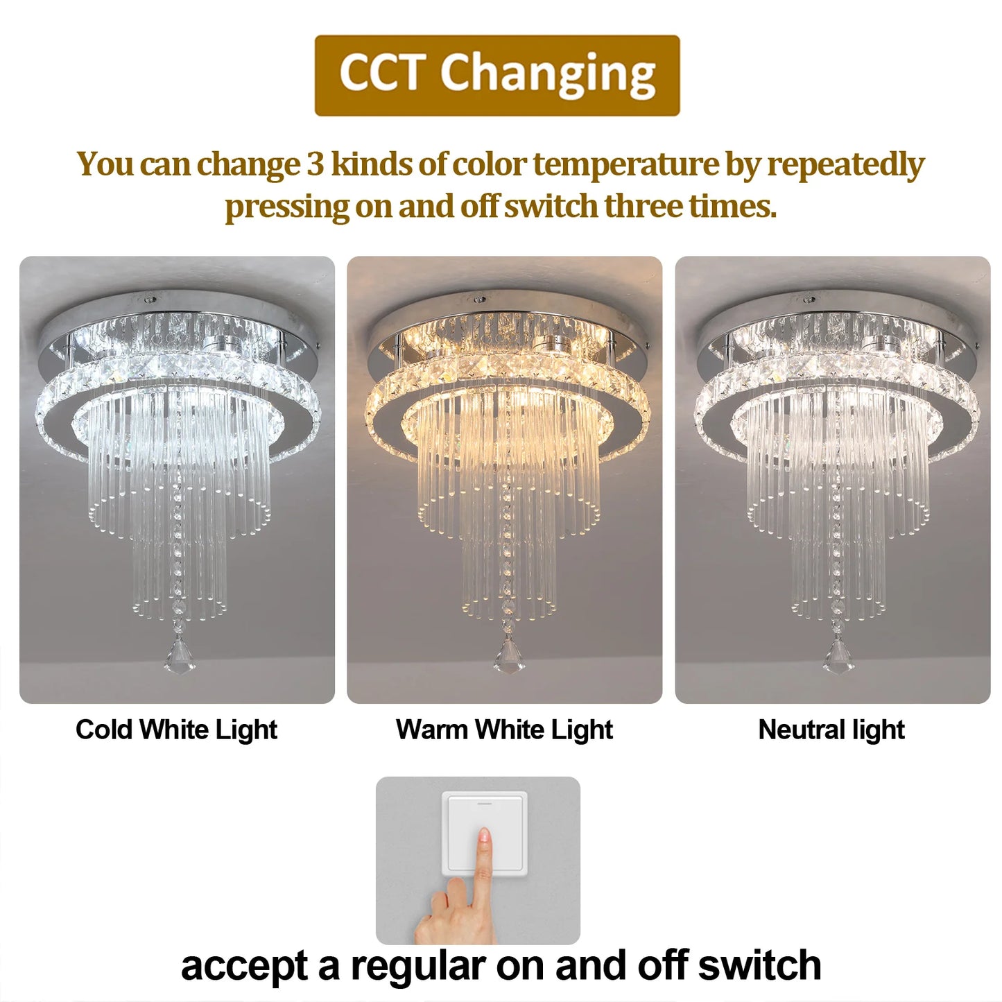 DECKRICO Drop Crystal Pendant Light Chandelier