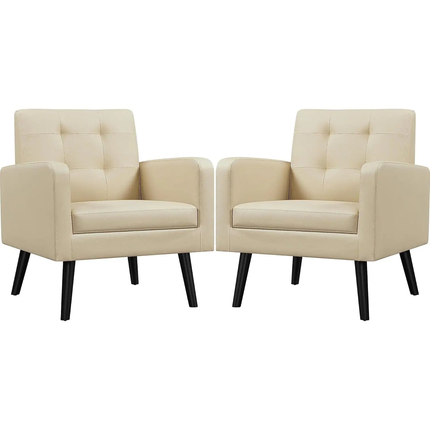 Mid Century Modern Upholstered Accent Chairs With Wood Legs