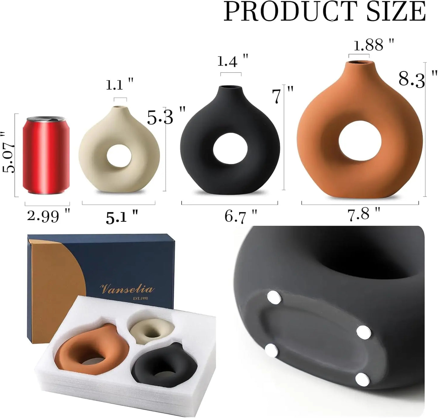 Ceramic Vase Set for Modern Farmhouse Home Decor Collection