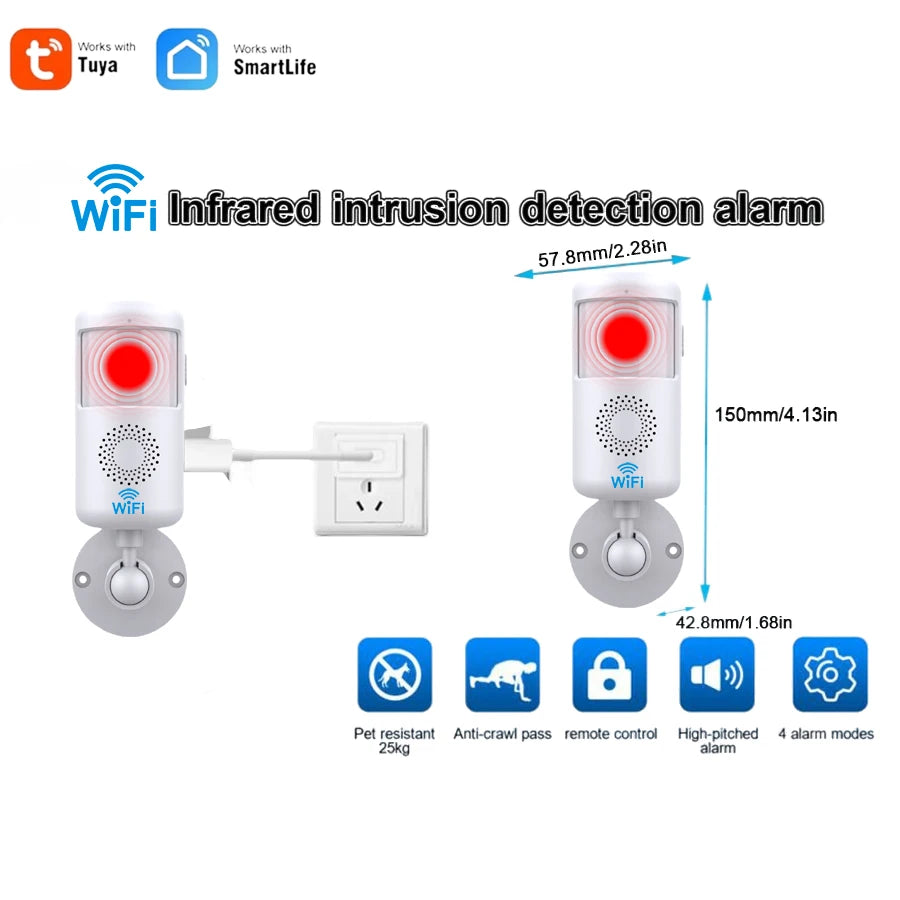 PGST Tuya Smart PIR Motion Detector With App Alerts