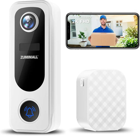 Wireless Doorbell Camera 2K AI Detection Battery Powered Alexa