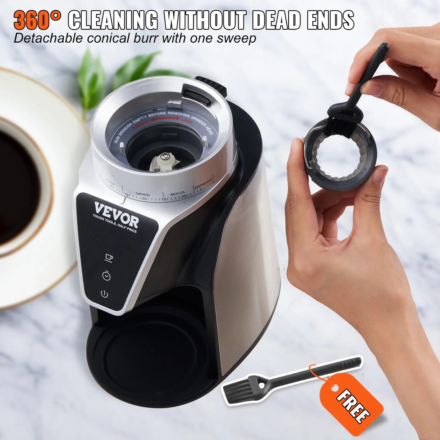 VEVOR Conical Burr Coffee Grinder For Home Espresso