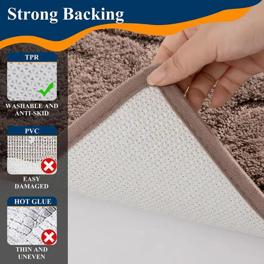 Five-Piece Bathroom Rug Set Ultra Soft Non Slip Toilet Cover