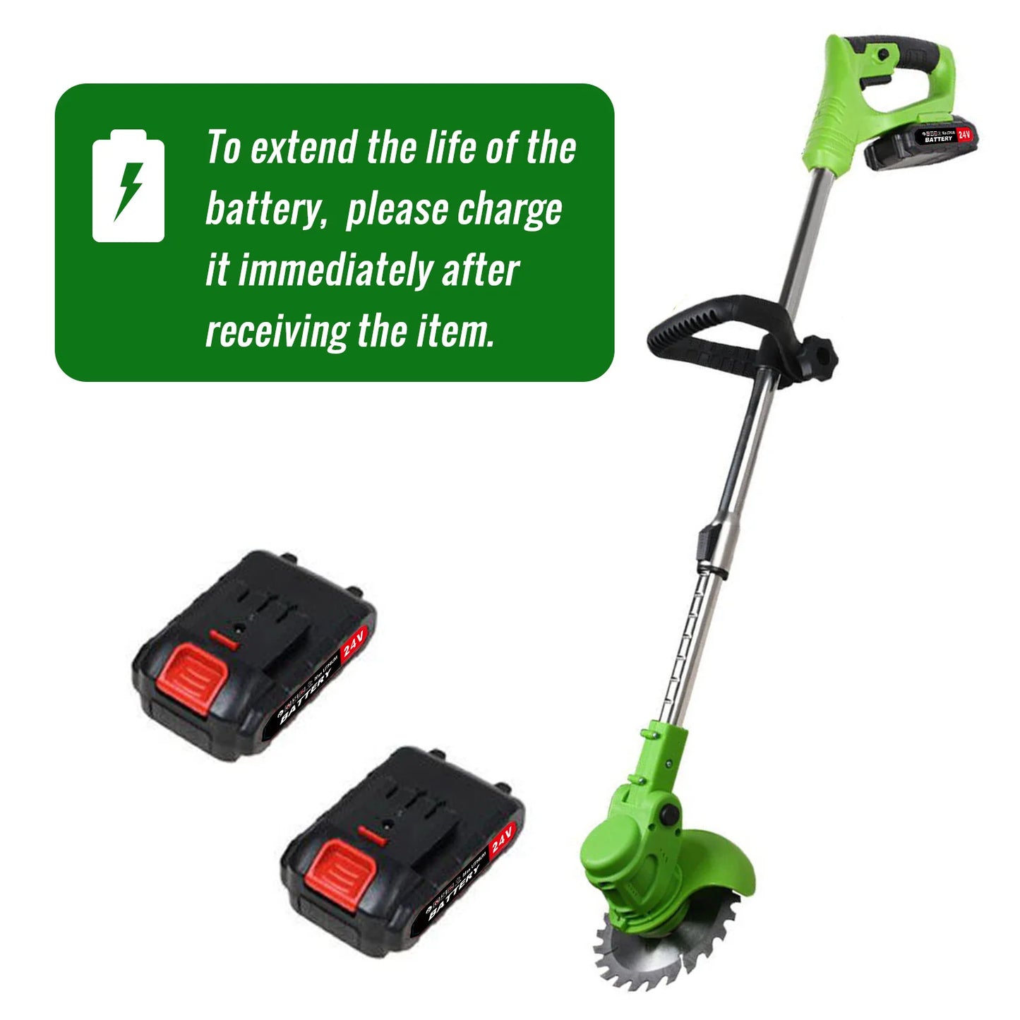 Electric Cordless 2-In-1 Weed Trimmer For Lawn And Garden