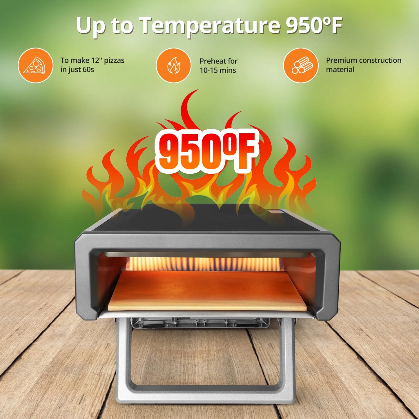 Adoolla Gas Pizza Oven Outdoor Portable For Backyard Cooking