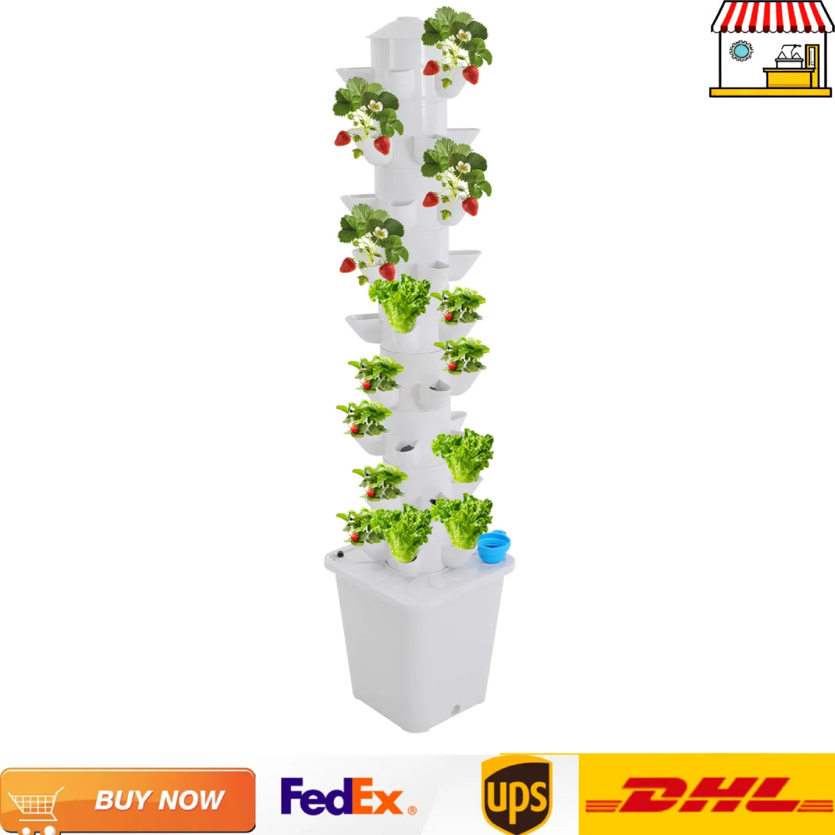 45 Holes Hydroponic Garden Vertical Tower for Balcony Greenhouse