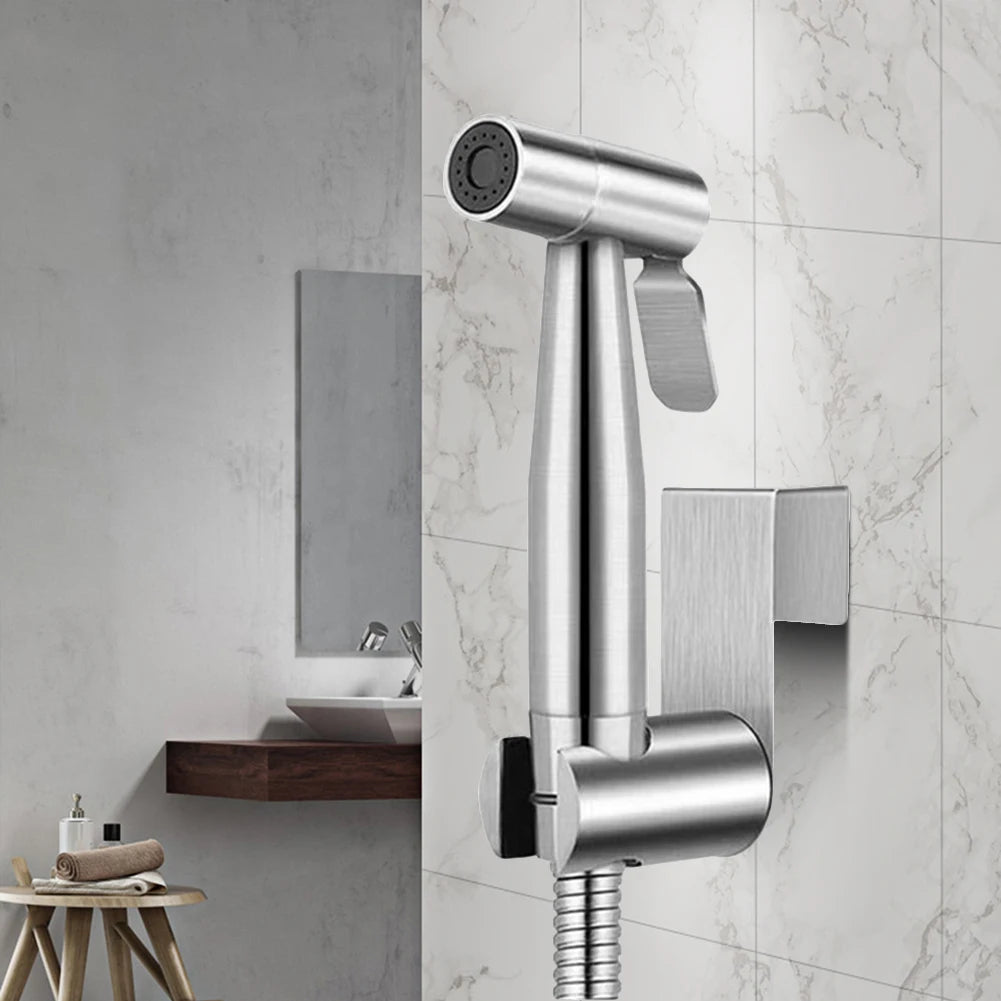 Hand Shower Holder Wear Resist Self Cleaning Bidet Sprayer Set with 2 Way Diverter & Hose for Personal Hygiene and Pet Bathing