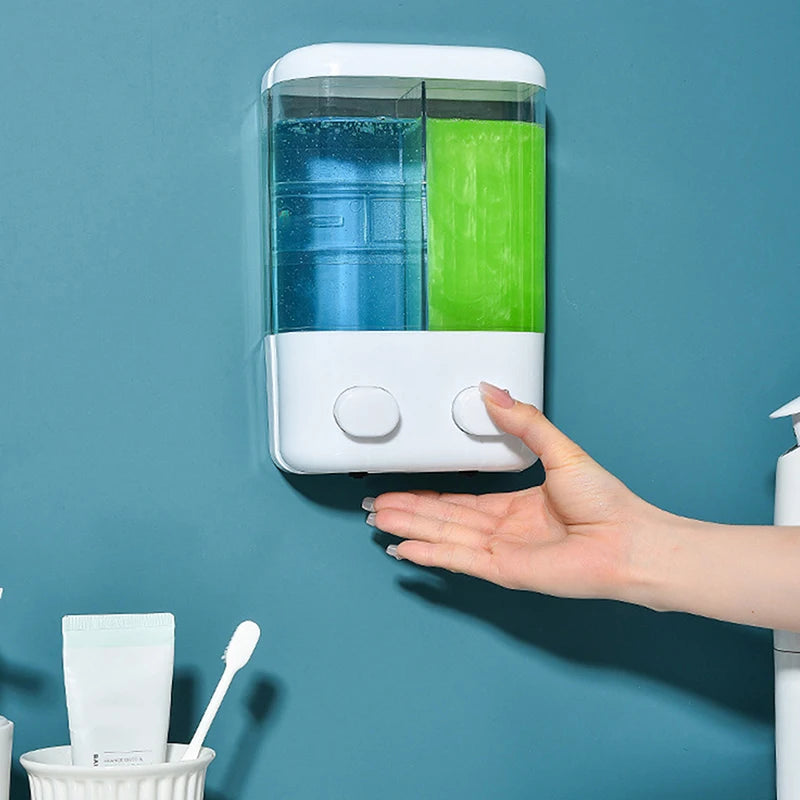 Double-Head Wall Mount Soap Dispenser for Bathroom and Kitchen
