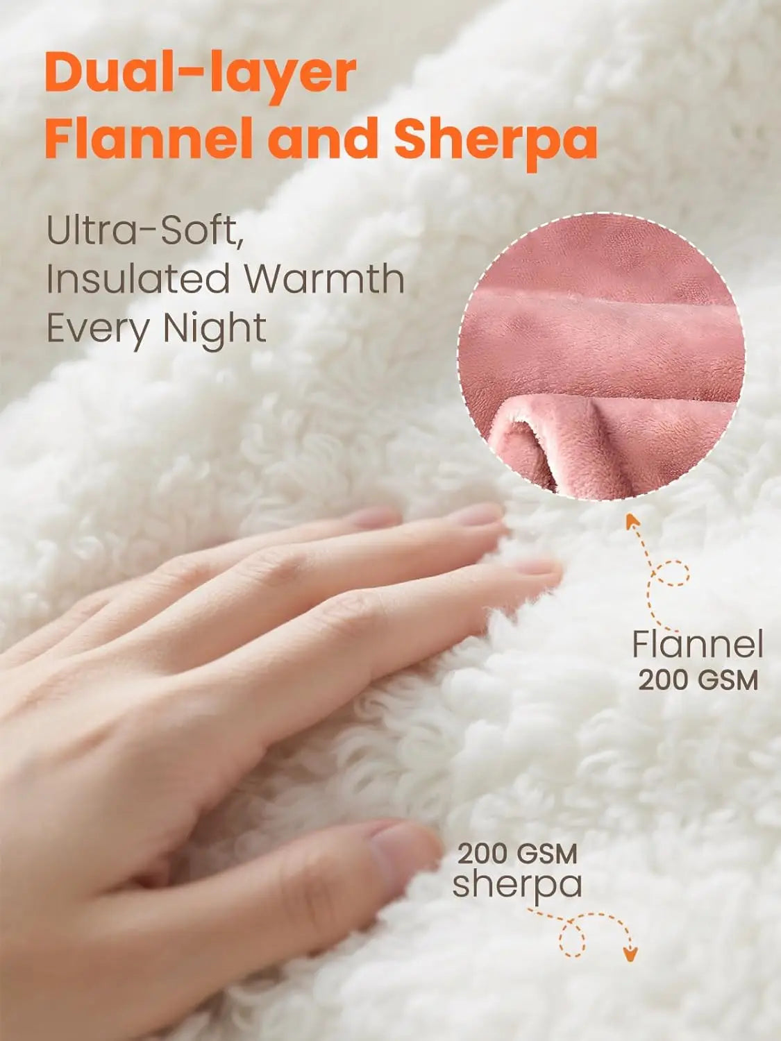 Electric Heated Blanket With Auto Off Timer And 8 Settings