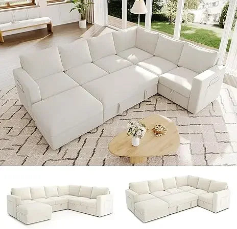 Modular U Shaped Sectional Sofa With Storage