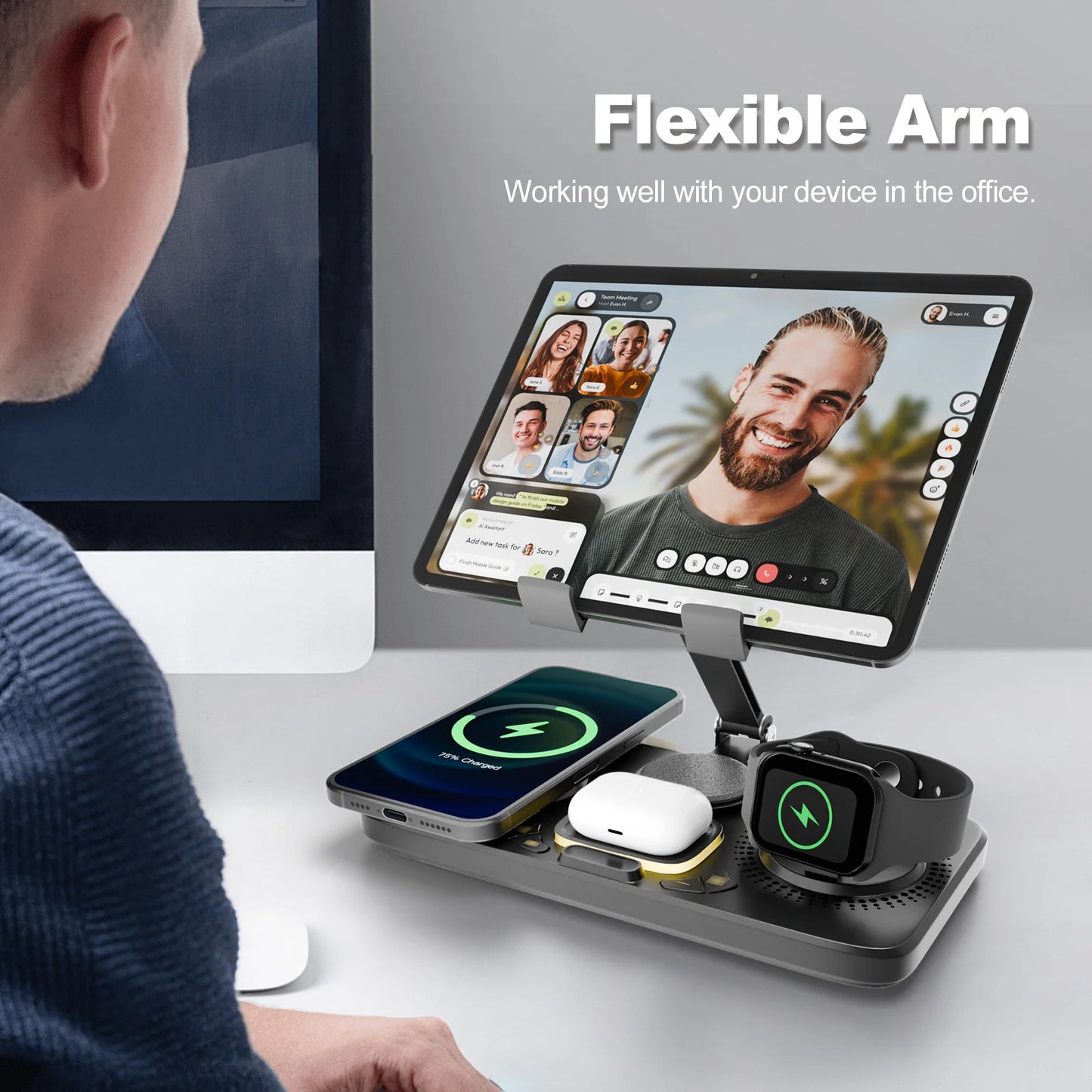 7 in 1 Wireless Charger for iPhone iPad AirPods Watch