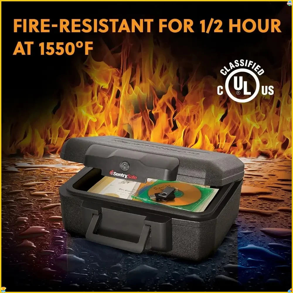 Fireproof Safe With Key Lock Portable For Documents And Valuables