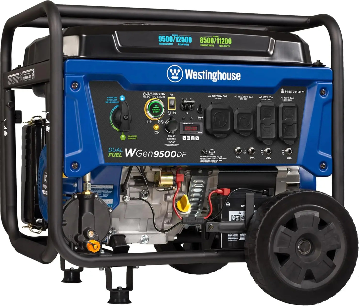XMSJ 12500W Dual Fuel Portable Backup Generator With Remote Start